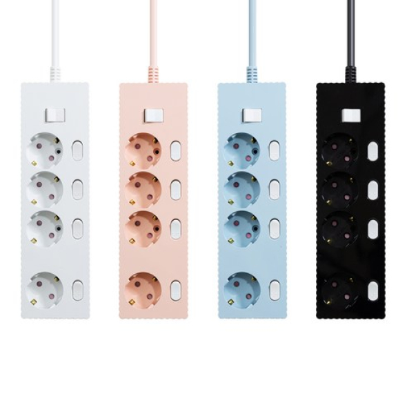 샘플상품 파워존 자동소화 웨이브 멀티탭 콘센트 화재예방 개별 절전 과부하차단 4구