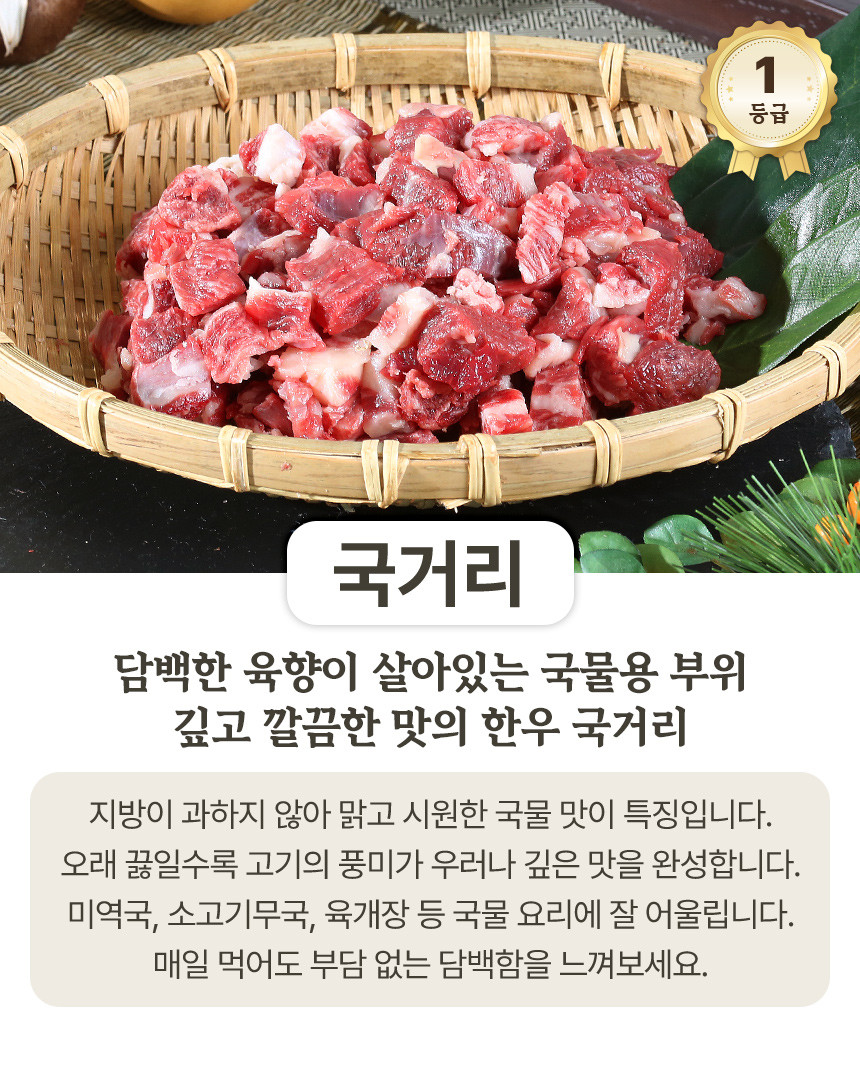 농협안심한우 투뿔 1등급 구이용 안심 부채살 국거리 소고기 200g