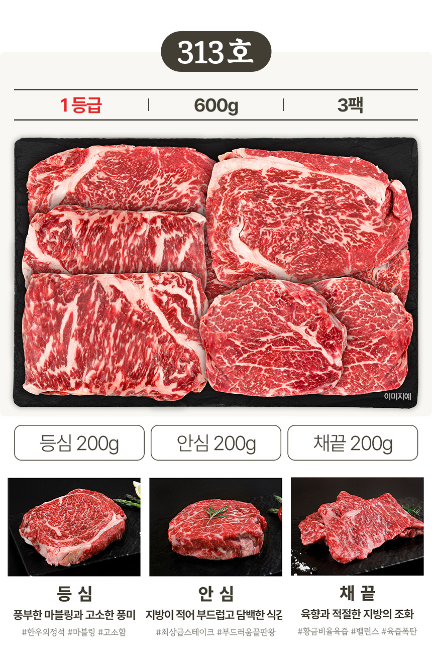 [313호] 농협안심 한우선물세트 등심 안심 채끝 설 명절 부모님 선물